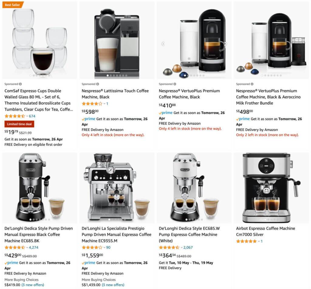 Amazon Product espresso coffee machine