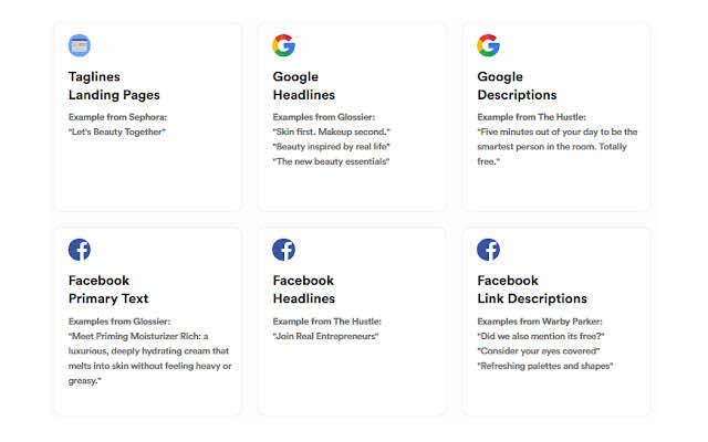 A screenshot of a social media page with different types of social media.