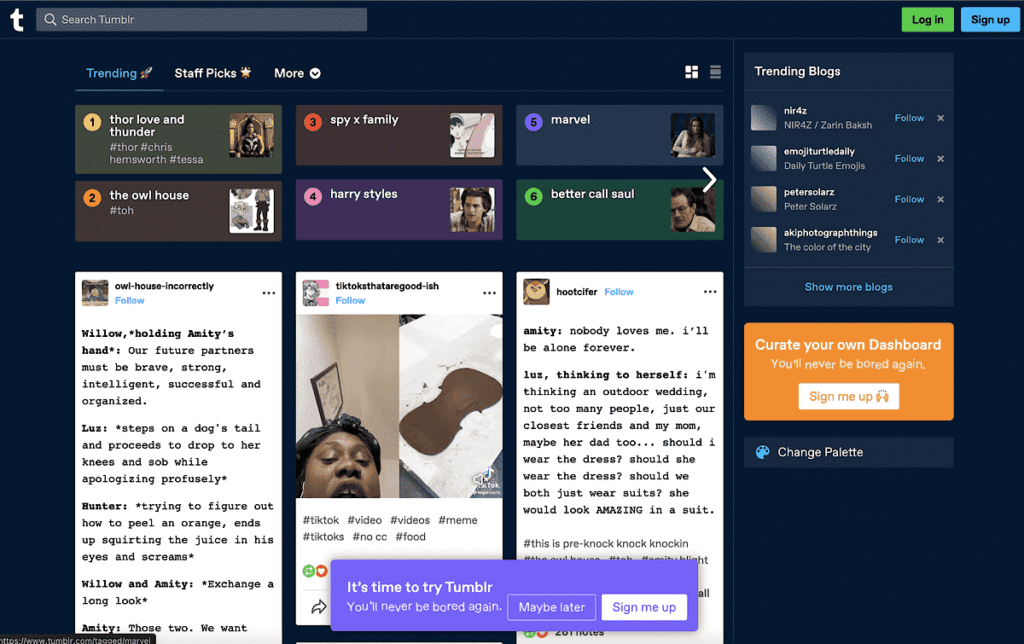 blogging platforms Tumblr