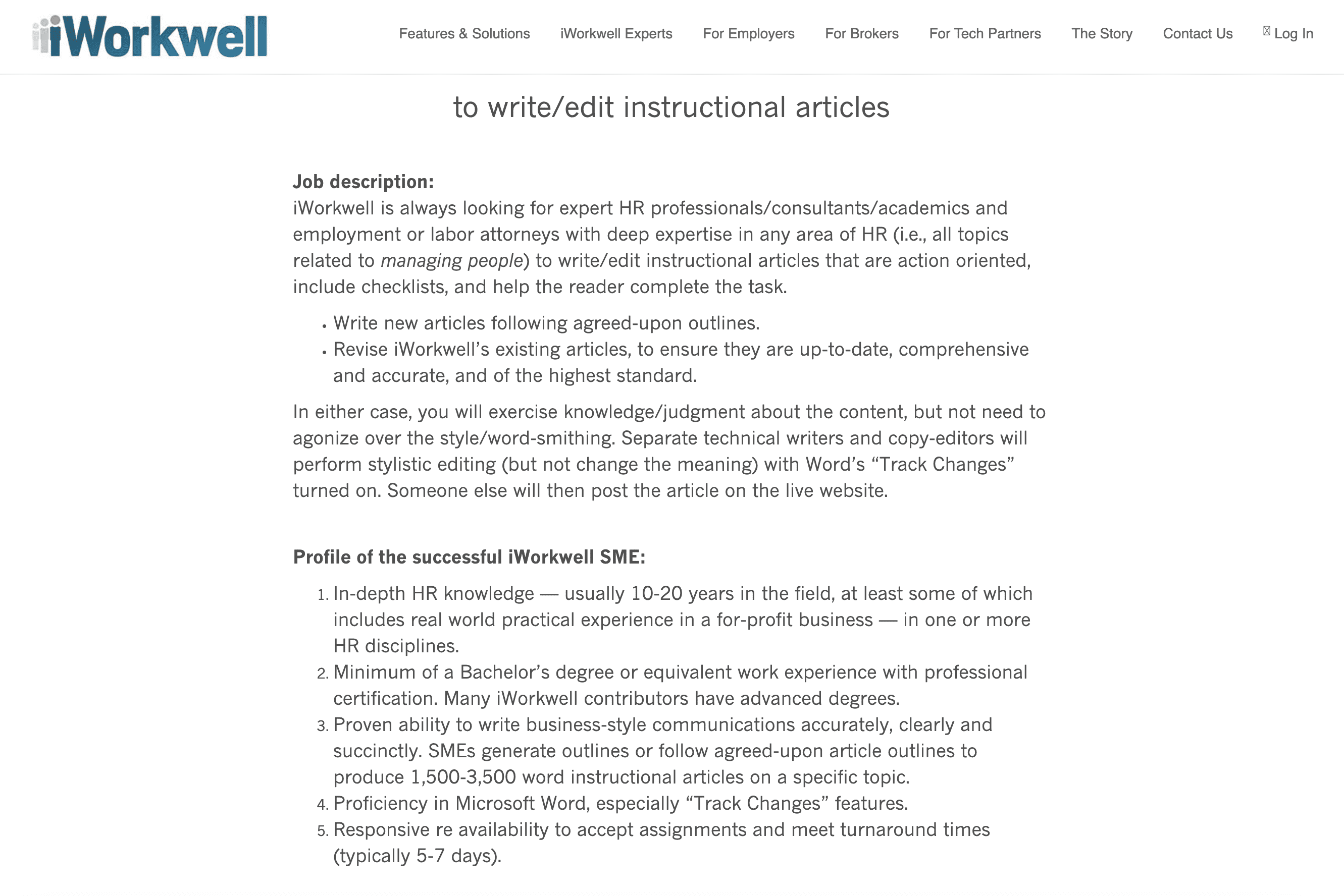 Get Paid To Write: A Screen Shot Of The Workwell Website, One Of The Best Sites To Get Paid For Writing Articles.